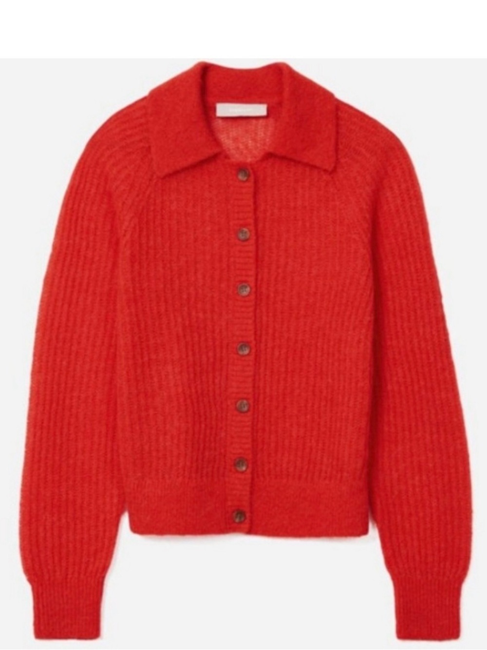 Final Offer Everlane The Alpaca Coral Collared Cardigan Sweater Size Medium - Picture 3 of 3